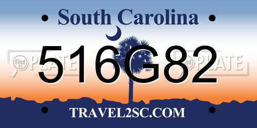 516G82 South Carolina License Plate