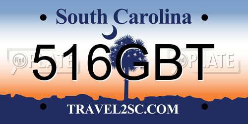 516GBT South Carolina License Plate