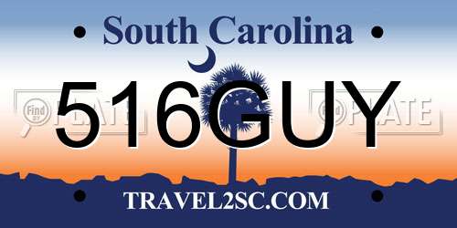 516GUY South Carolina License Plate