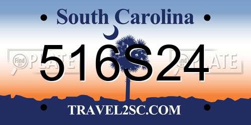 516S24 South Carolina License Plate