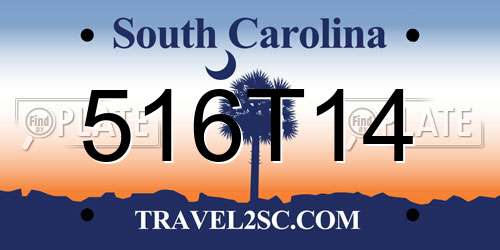 516T14 South Carolina License Plate
