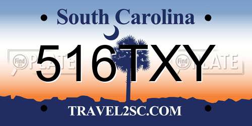 516TXY South Carolina License Plate