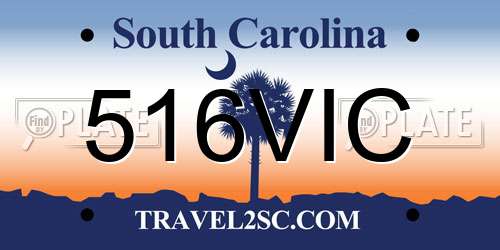 516VIC South Carolina License Plate