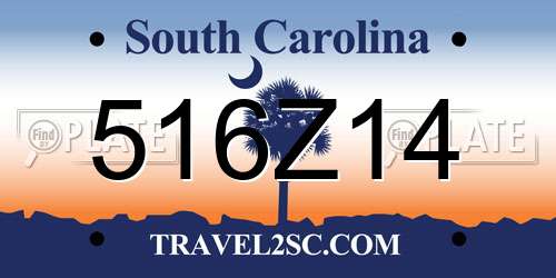 516Z14 South Carolina License Plate