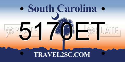 5170ET South Carolina License Plate