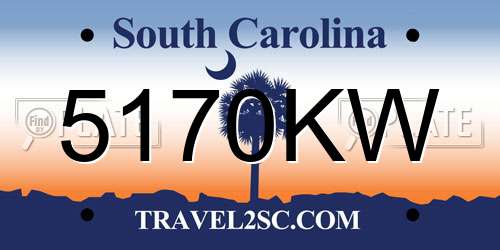 5170KW South Carolina License Plate