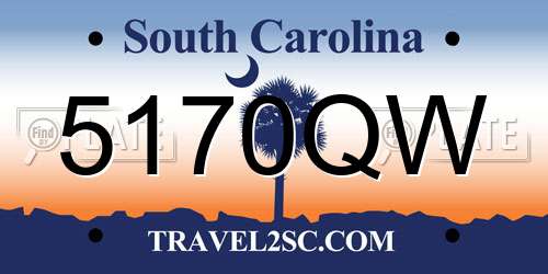 5170QW South Carolina License Plate