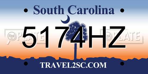5174HZ South Carolina License Plate