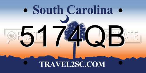 5174QB South Carolina License Plate