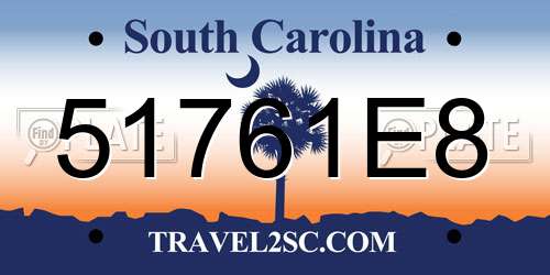 51761E8 South Carolina License Plate