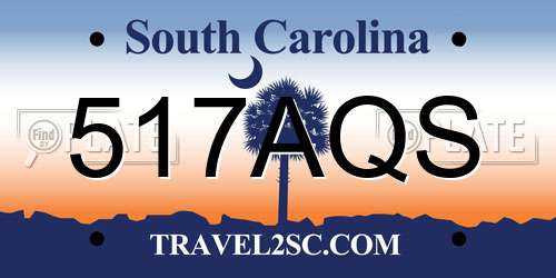 517AQS South Carolina License Plate