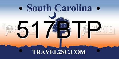 517BTP South Carolina License Plate