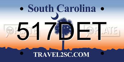 517DET South Carolina License Plate