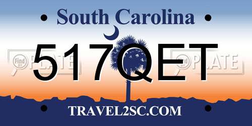 517QET South Carolina License Plate