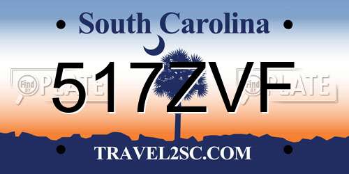 517ZVF South Carolina License Plate
