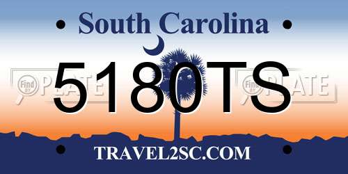5180TS South Carolina License Plate