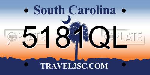 5181QL South Carolina License Plate