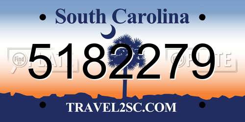 5182279 South Carolina License Plate