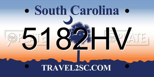 5182HV South Carolina License Plate