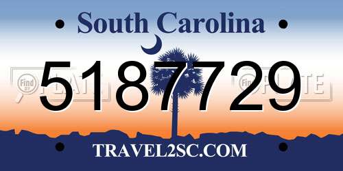 5187729 South Carolina License Plate