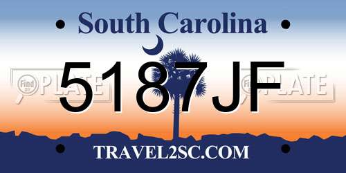 5187JF South Carolina License Plate