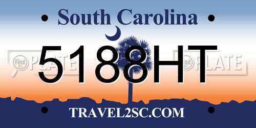 5188HT South Carolina License Plate
