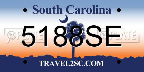 5188SE South Carolina License Plate