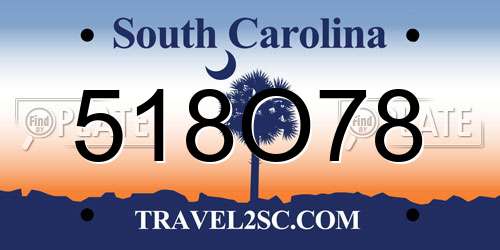 518O78 South Carolina License Plate
