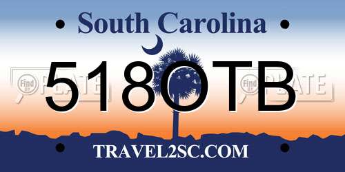 518OTB South Carolina License Plate