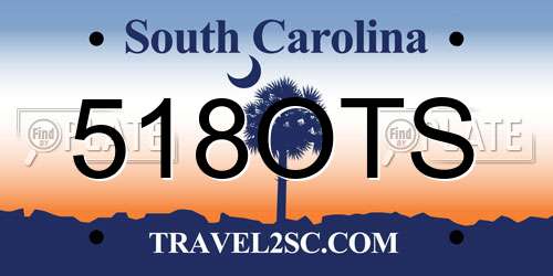 518OTS South Carolina License Plate