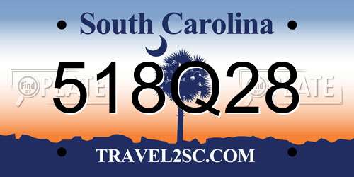 518Q28 South Carolina License Plate