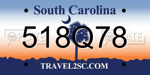 518Q78 South Carolina License Plate