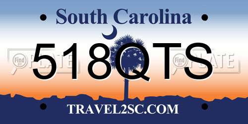 518QTS South Carolina License Plate
