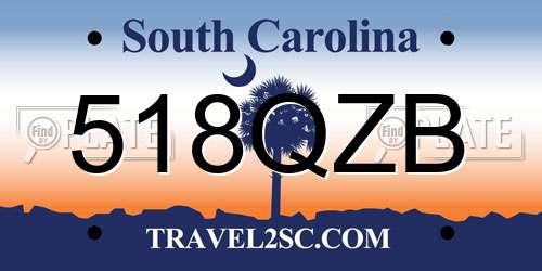 518QZB South Carolina License Plate