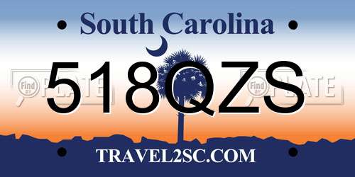 518QZS South Carolina License Plate