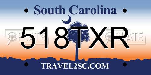 518TXR South Carolina License Plate