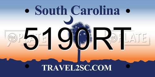 5190RT South Carolina License Plate