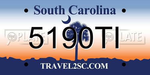 5190TI South Carolina License Plate