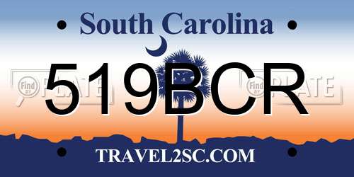 519BCR South Carolina License Plate