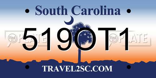 519OT1 South Carolina License Plate