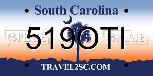 519OTI South Carolina License Plate