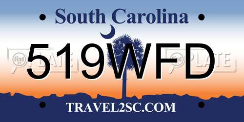 519WFD South Carolina License Plate