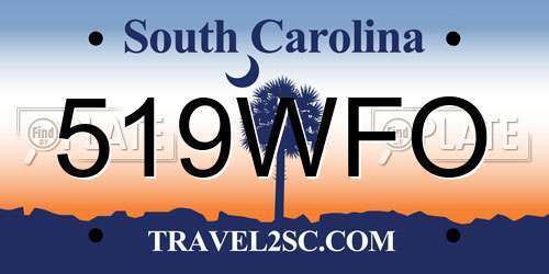 519WFO South Carolina License Plate