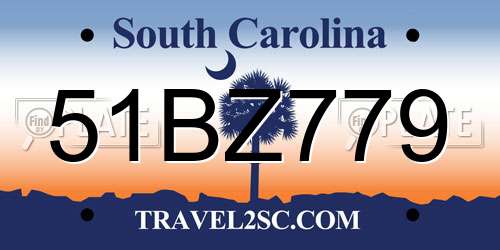 51BZ779 South Carolina License Plate