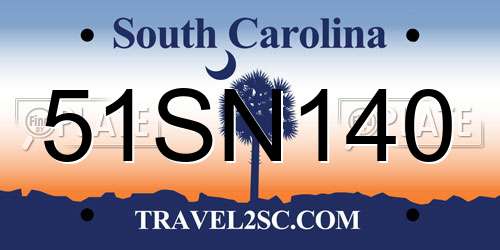 51SN140 South Carolina License Plate