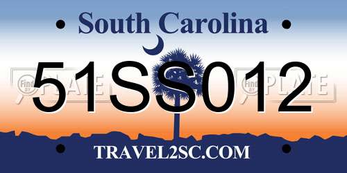 51SS012 South Carolina License Plate