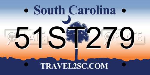 51ST279 South Carolina License Plate