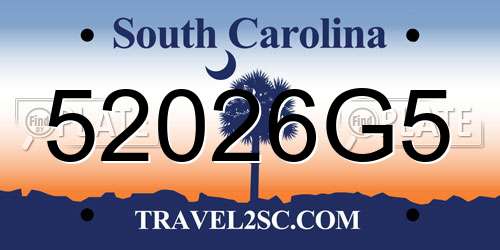 52026G5 South Carolina License Plate