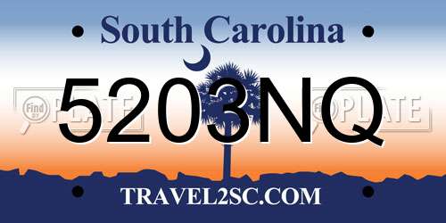 5203NQ South Carolina License Plate
