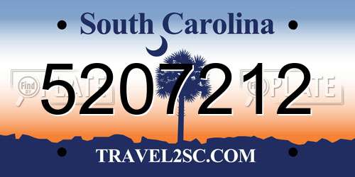5207212 South Carolina License Plate